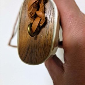 Pirate Gun Powder Horn, Polished and carved - Brown, black, tan, white coloring. - Image 6