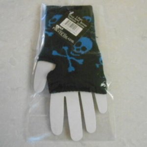 Blue Skull and Bones on Black Fashion Hand Gloves - Image 6