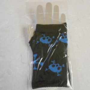 Blue Skull and Bones on Black Fashion Hand Gloves - Image 7