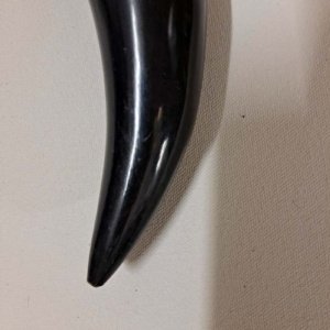 Medium Black an Tan Viking Drinking Horn 10x2.5x2" - Image 4