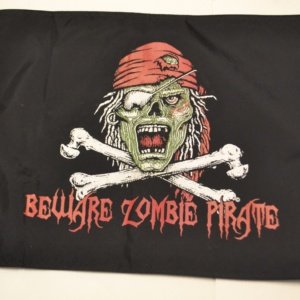Beware Zombie Pirate Flag, 45 x 30 x .5 cm - Image 3