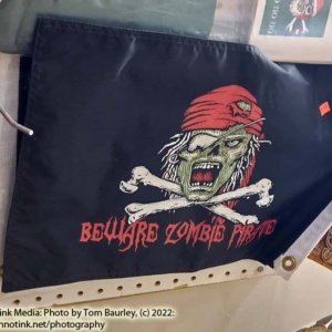 Beware Zombie Pirate Flag, 45 x 30 x .5 cm - Image 2