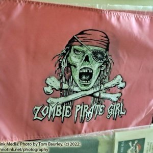 Pink Zombie Pirate Girl Flag, 45 x 30 x .5 cm - Image 2