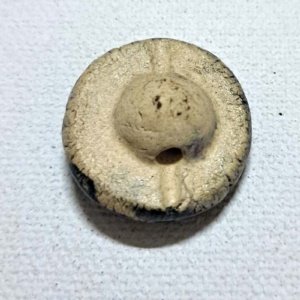 Blue tan Jolly Roger Clay Button - Image 5