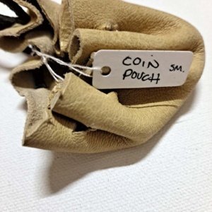 Small tan Leather coin pouch - Image 5