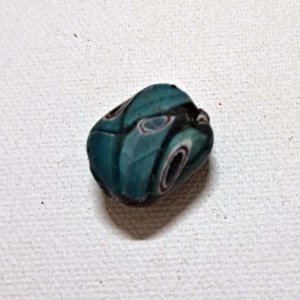 Viking Grave Clay Bead - Replica, Mixed Blues wavy, conical - Image 2