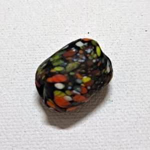 Viking Grave Clay Bead - Replica, Black with Mottled Colors, Barrel Shape, Shiny - Image 7