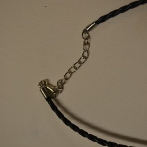Wire wrapped Staurolite Cross - Large Necklace, Black braided cord - Image 6