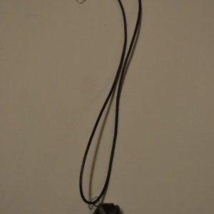 Wire wrapped Staurolite X - Large Necklace, Black cord - Image 2
