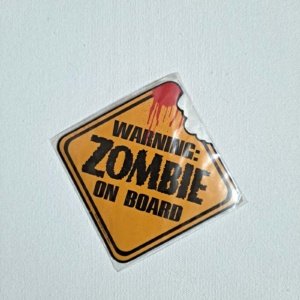 Car Magnet: Warning Zombie on Board - Image 2
