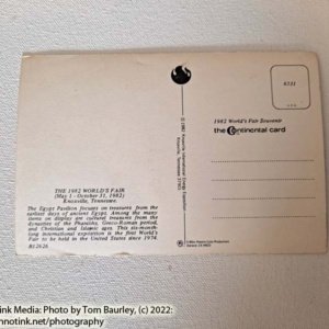 Postcard on Egypt Exhibit from the 1982 World's Fair - Image 3