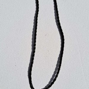 Glass vial with stopper pendant on brown braided leather cord necklace - Image 2