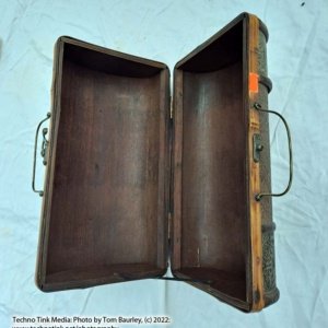 Large wooden ornate Burning Man styled Box Purse - Image 4