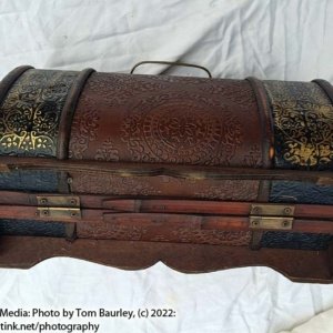 Large wooden ornate Burning Man styled Box Purse - Image 2