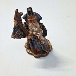 Small Standing Wizard with Staff on platform Figurine - Image 2