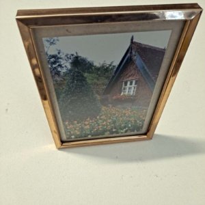 A centrally themed historic cottage with flowers in Dublin Park 6x4 photo in 7x5 gold metal frame - Image 2