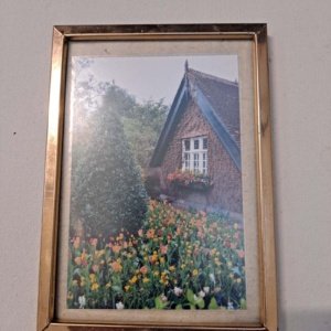 A centrally themed historic cottage with flowers in Dublin Park 6x4 photo in 7x5 gold metal frame - Image 3