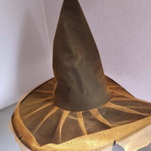 Orange netting over black witch hat - Image 5
