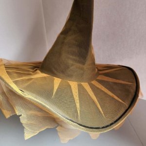 Orange netting over black witch hat - Image 6