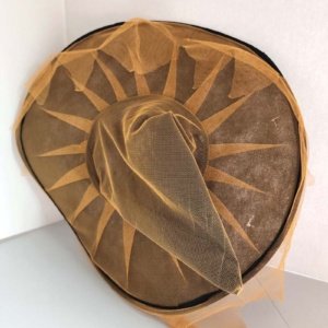 Orange netting over black witch hat - Image 8