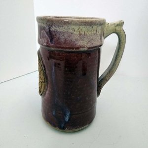 Pinkish Red Magenta Medieval Style Ceramic Tankard 2010 White Hart - Image 4