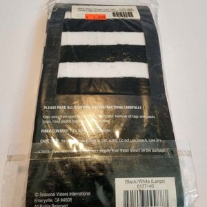 White and Black Striped Adult Tights - Image 3