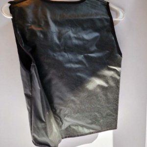 Used Black PVC Vest with Comic Jolly Rogers Skull, Size Medium 8-10 - Image 5