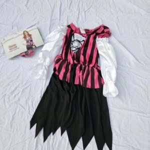 Large Pink/Black/White Sexy Pirate Outfit - Image 8