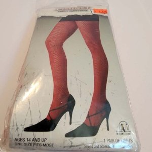 Red Adult Fishnet Pantyhose - Image 2