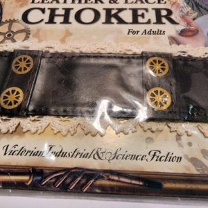 Steampunk Faux Leather and Lace Choker for adults - Image 5