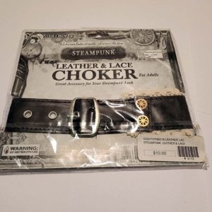 Steampunk Faux Leather and Lace Choker for adults - Image 6