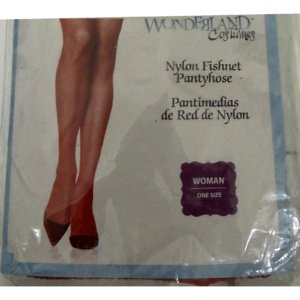 Red Adult Fishnet Pantyhose by Wonderland Costumes