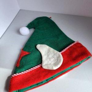 Green Felt Elf Hat with Red Trim and Star - Image 7