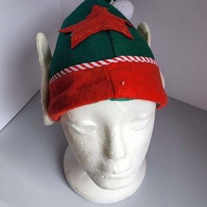 Green Felt Elf Hat with Red Trim and Star - Image 11