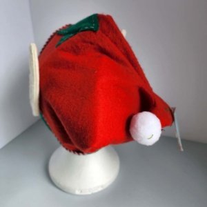 Red Felt Elf Hat with Green Trim and Star - Image 8