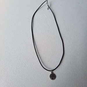 Large Double sided Tree of Life Pendant on braided black leather necklace with clasp - Image 2