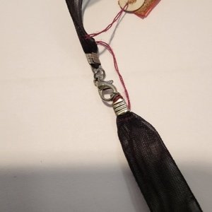 Bronze colored Leaf Pendant on Black Ribbon Choker - Image 5