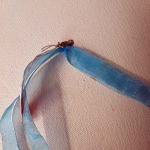 Blue Ribbon Choker with Rosicrucian Cross and Cross Balls - Image 7