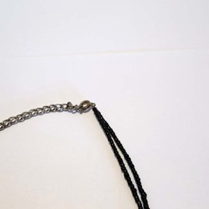 1 Double strand pink and black beaded dual-rose center piece choker - Image 11
