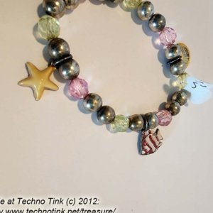 Sea Life beaded charm elastic bracelet - Image 9
