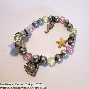 Sea Life beaded charm elastic bracelet - Image 11