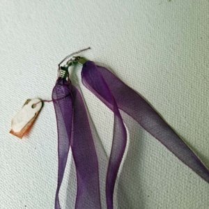 Bronze colored Leaf Pendant on Purple Ribbon Choker - Image 13