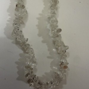Quartz-Like Clear Stone Chip Strand 34" Endless Necklace or Beading Supply