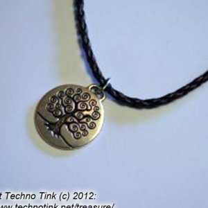 Large Double sided Tree of Life Pendant on braided brown leather necklace with clasp - Image 4