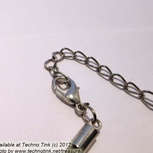 Pewter Hollow Long Cast Leaf Pendant on black braided leather necklace - Image 4