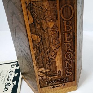 Tri Canis Nox Wooden Tankard - Oberon's Tavern Ashland Oregon - Image 3
