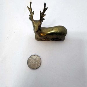 Small Brass Figurine of a Stag - Image 2