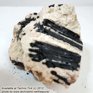 Black Tourmaline Crystals, Medium in feldspar and quartz base #0054 -- 4" x 3" x 3" - Image 6
