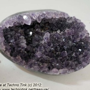 Amethyst Geode fragment with polished underneath 4"x3.25"x1.5" - Image 8