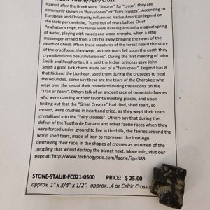 Staurolite Celtic cross - medium approximately 1x.75x.5 inches FC021 - Image 2